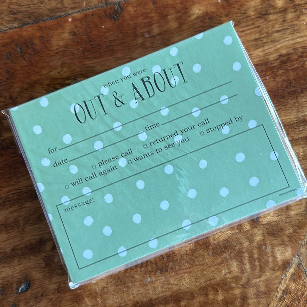 "When You Were Out and About" Padded Message Notes 50 Sheets